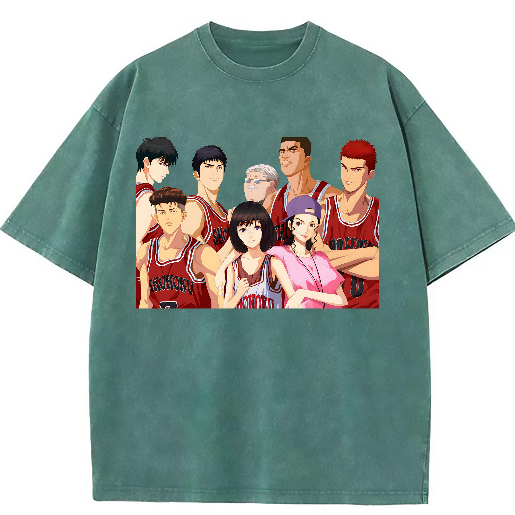 （画像用） SLAM DUNK／スラムダンク 綿100% ヴィンテージ風 半袖Tシャツ（フロントプリント）